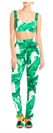 palm leaf outfit dolce & gabbana